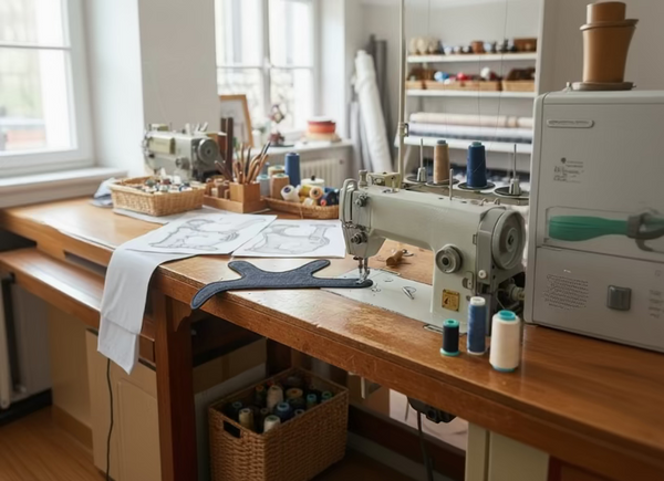 Détail du denim et des finitions d’un harnais