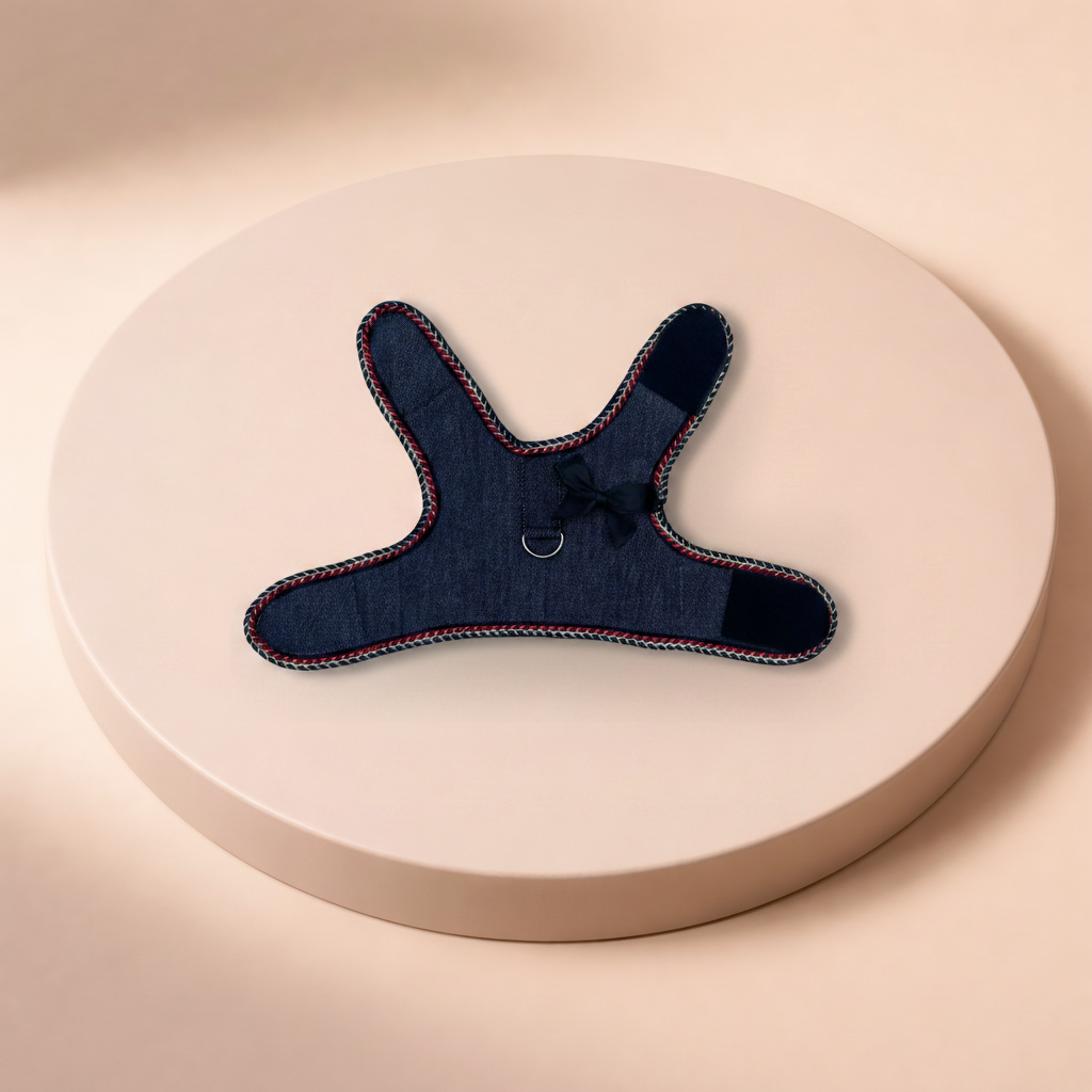 Harnais denim sur socle