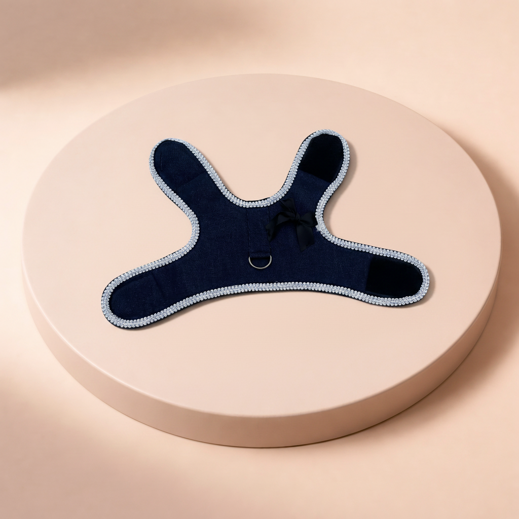 Harnais denim sur socle